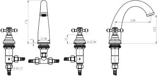 Смеситель для раковины Boheme Camelia бронза 297-Camelia